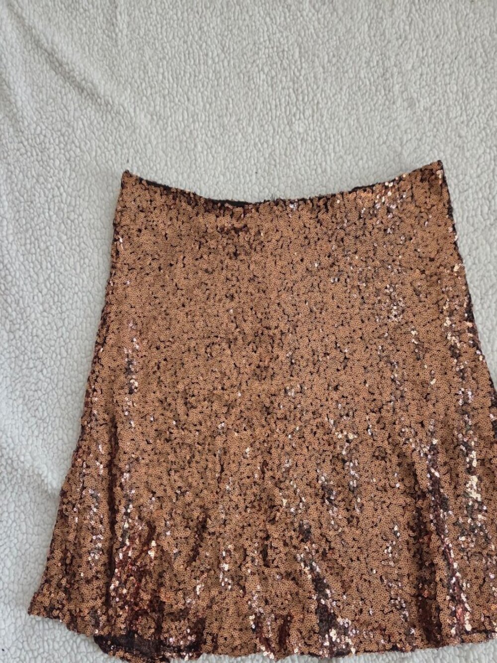 Charlotte Russe Rose Gold Sequin Mini Skirt XL Party NYE